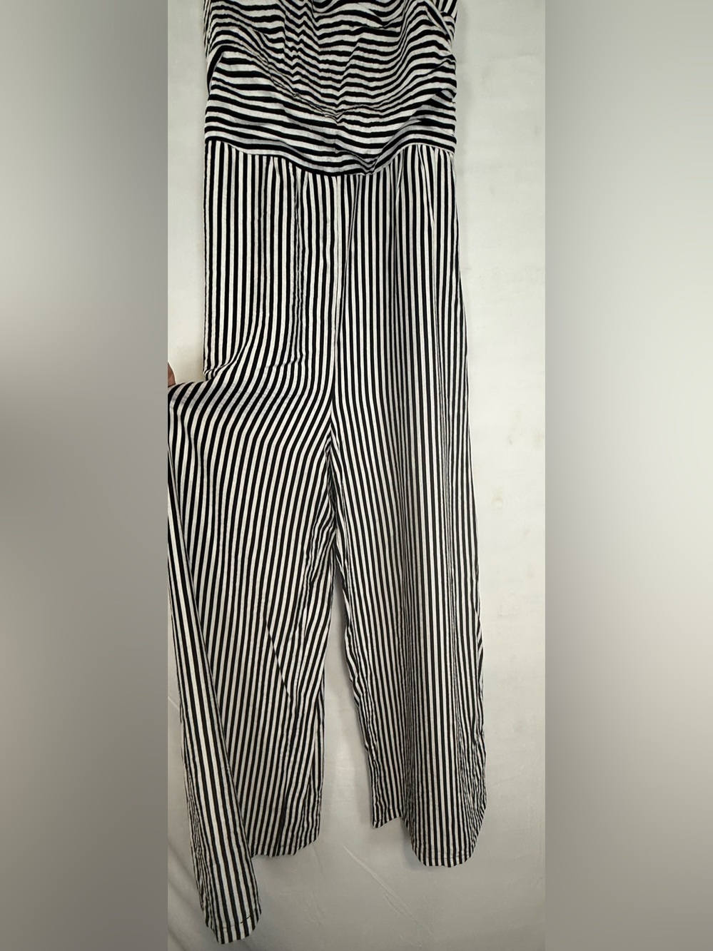 Cupshe Black & White Vertical Stripe Wide-Leg Jumpsuit - Picture 5 of 16